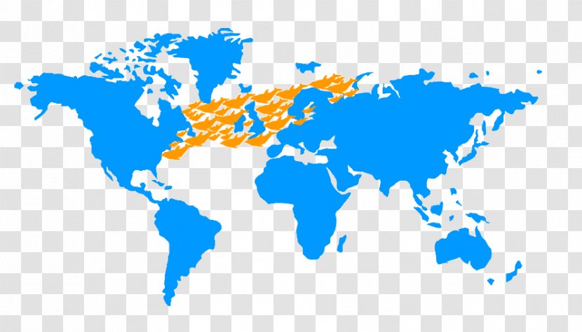 World Map Wall Decal Sticker - Blue Transparent PNG