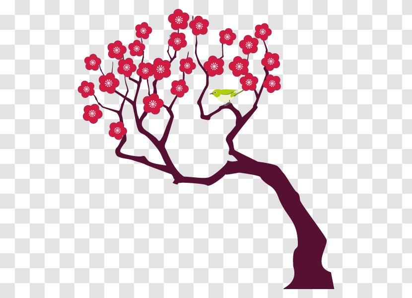Branch Plum Blossom Illustration Tree Plants - Flora - Flower Transparent PNG