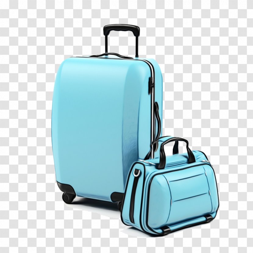 Suitcase Bag Hand Luggage Baggage Turquoise - Rolling Travel Transparent PNG