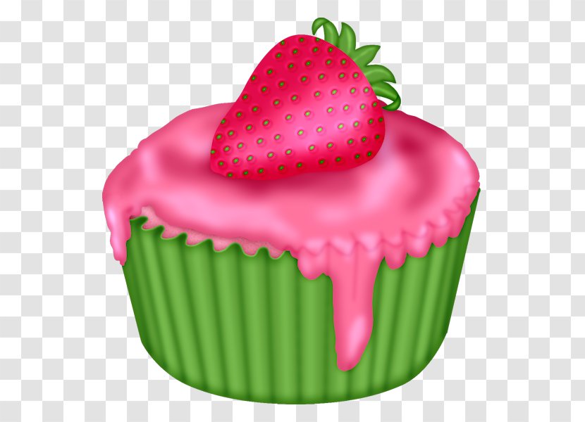Strawberry Cream Cake Cupcake - Icing Transparent PNG