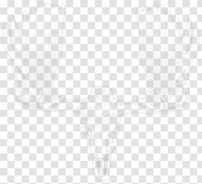 White Antler Line Art - Neck - Design Transparent PNG