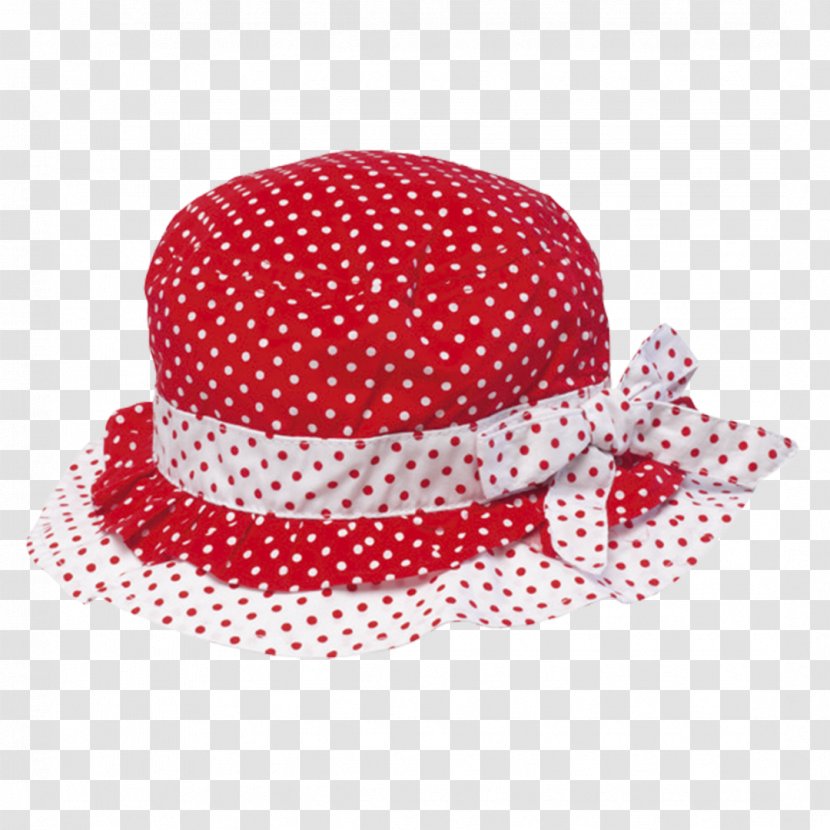 Sun Hat Polka Dot - Red Transparent PNG