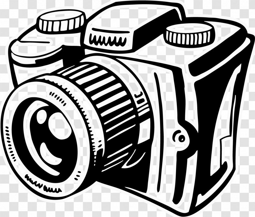 Black And White Camera Photography Clip Art - Automotive Tire - Photographer Transparent PNG