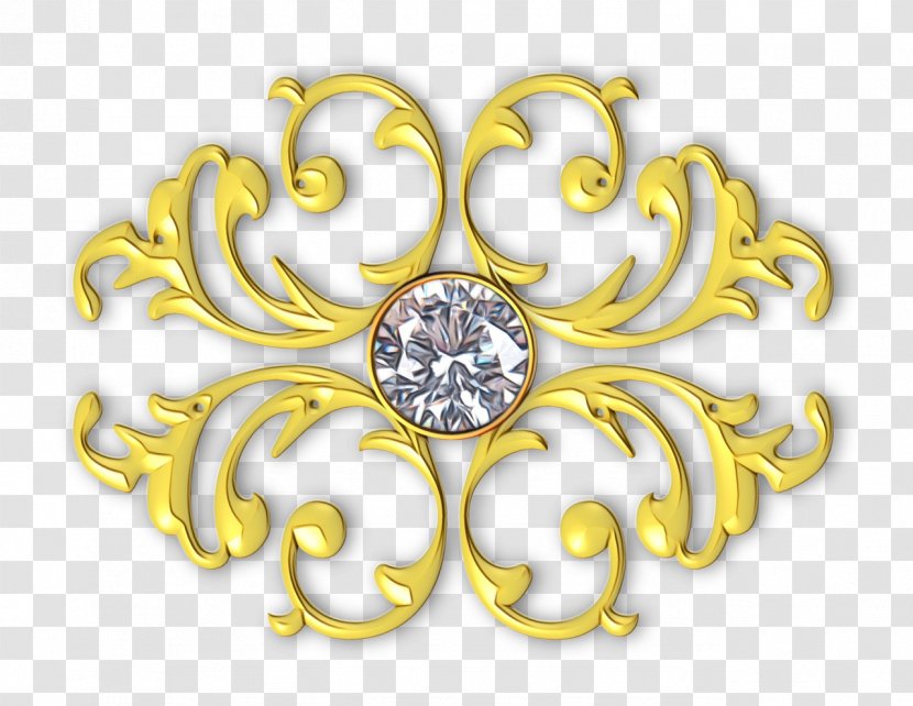 Yellow Jewellery Fashion Accessory Diamond Ornament - Watercolor - Body Jewelry Metal Transparent PNG