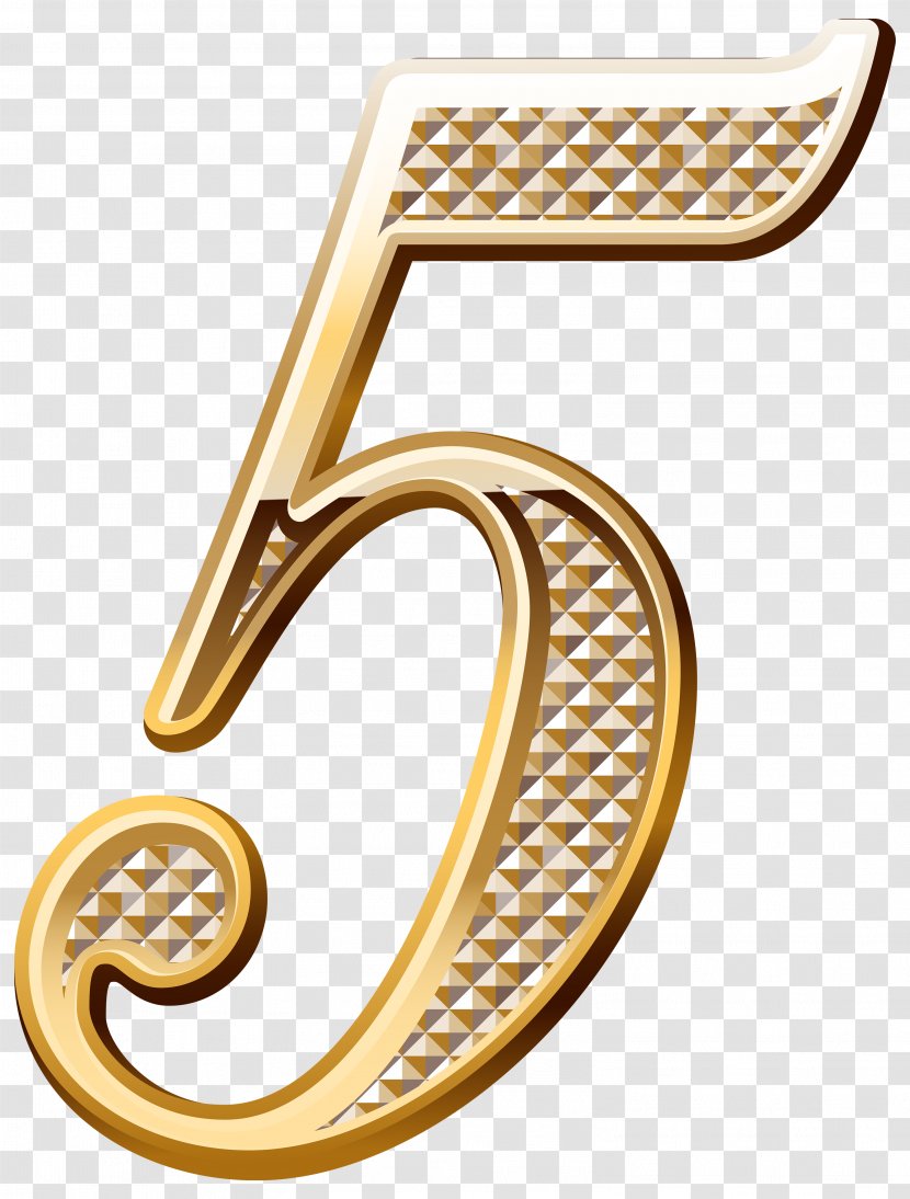 Number Gold Clip Art - Jewellery - 5 Transparent PNG