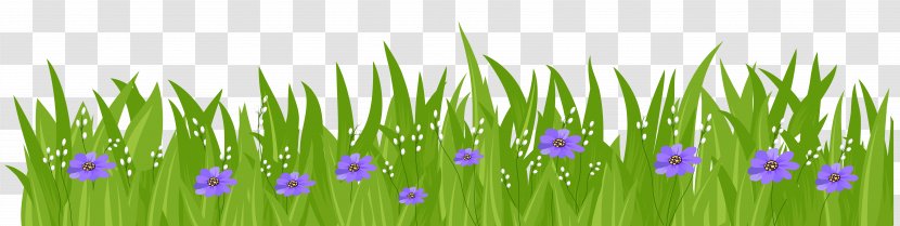 Flower Grasses Clip Art - Grass With Purple Flowers Transparent Image Transparent PNG