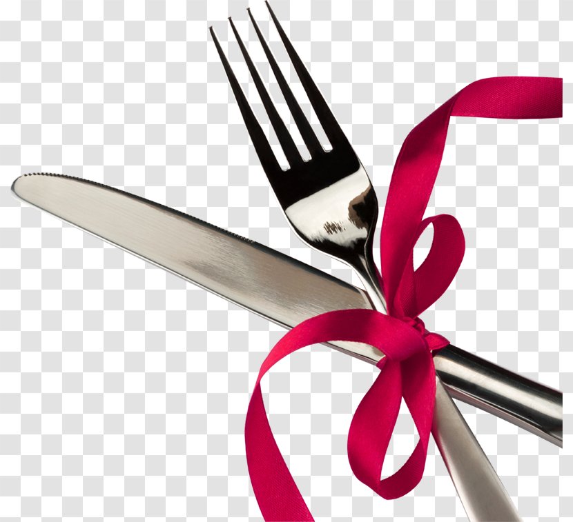 Fork Knife Ribbon Spoon Stock Photography - Red Transparent PNG