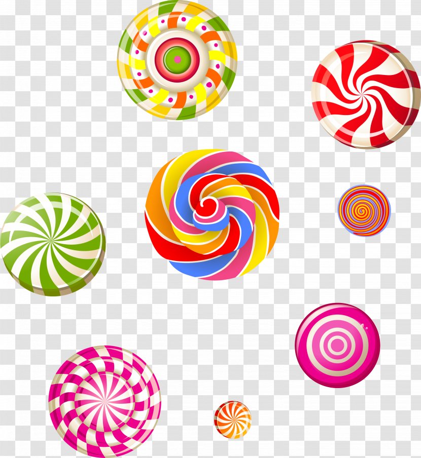 Lollipop Candy Cane Cotton Corn - Sugar - Vector Colored Transparent PNG