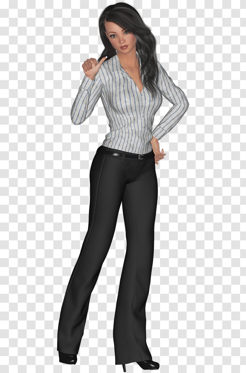 Woman Cartoon - Trousers - Jeans Shoe Transparent PNG