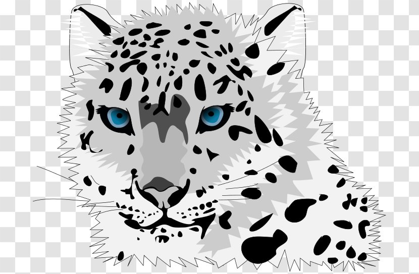 Snow Leopard Felidae Amur Tiger Clip Art - Black And White - Free Download Transparent PNG