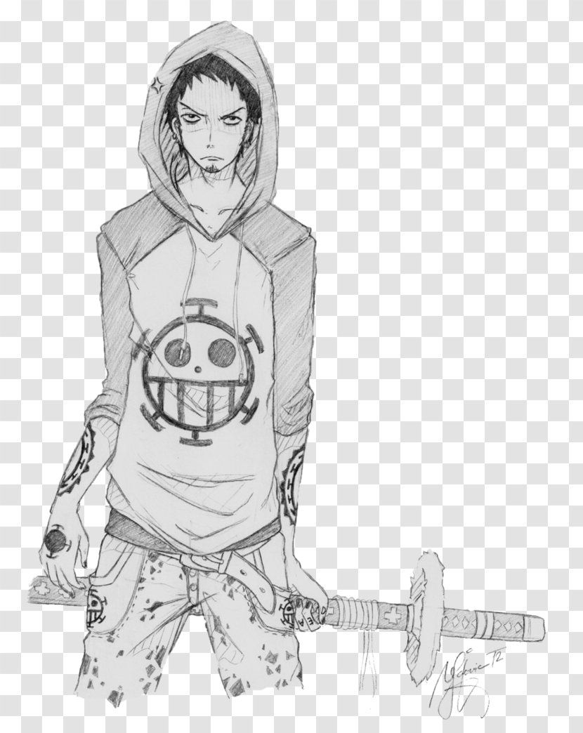 Trafalgar D. Water Law Drawing Line Art Sketch - Outerwear - Hand Drawn Single Room Dormitory Transparent PNG