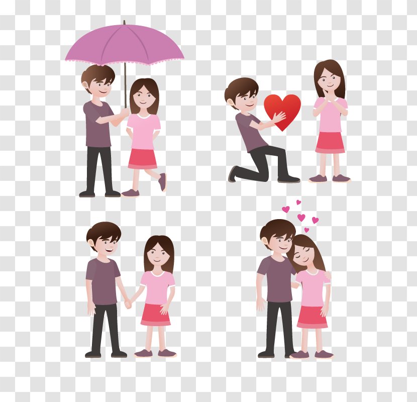Euclidean Vector Animation - Silhouette - Daily Couple Transparent PNG