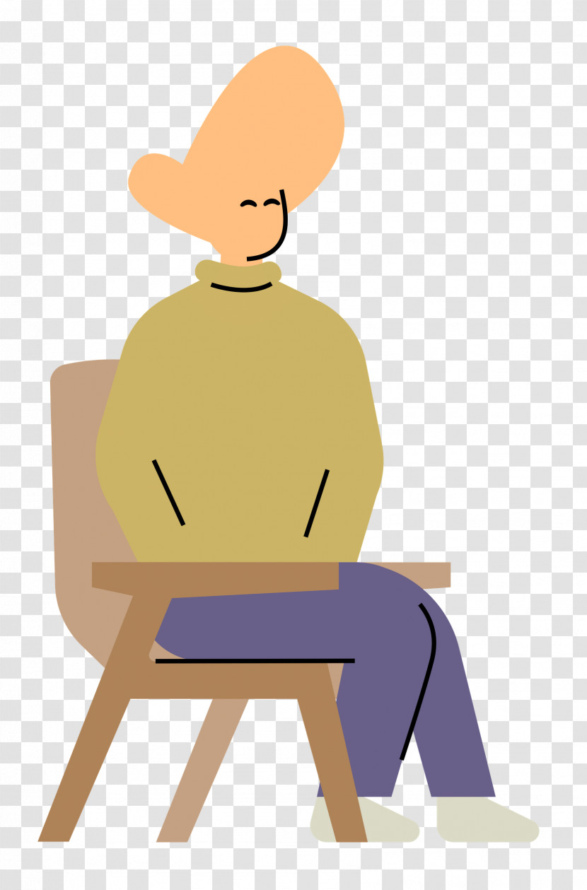 Cartoon Chair Sitting H&m Male Transparent PNG
