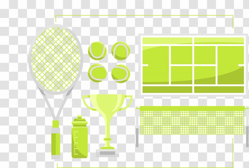Racket Tennis Centre - Yellow - Green Field Vector Transparent PNG