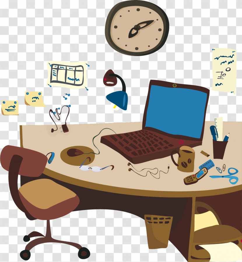 Office Drawing Illustration - Table - Vector Hand-drawn Computer Desk Transparent PNG