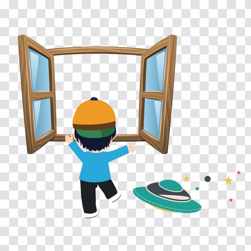 Window Cartoon Royalty-free Clip Art - Football - Vector Before The Boy Transparent PNG