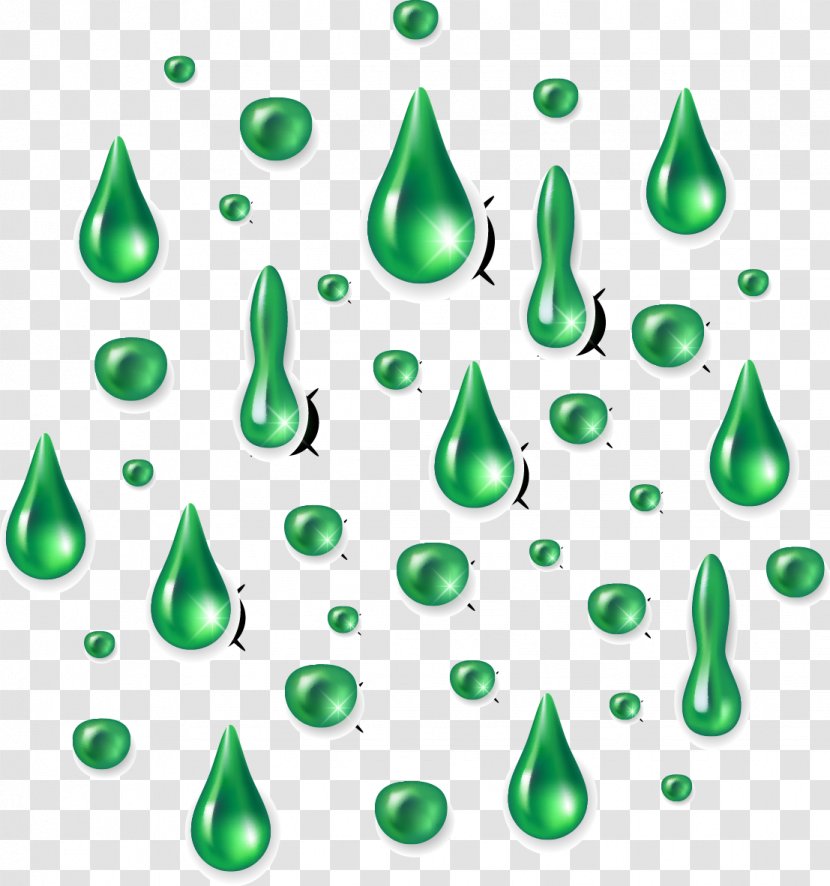 Drop Green Computer File - Goutte - Fine Droplets Drops Transparent PNG