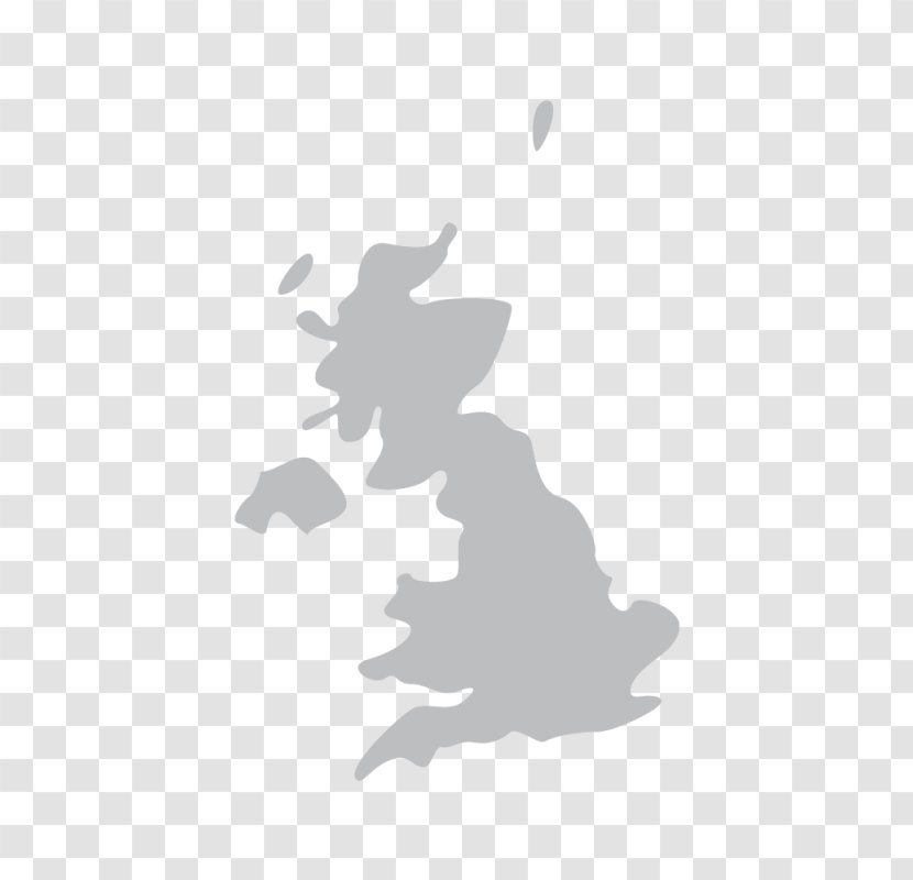 United Kingdom World Map Vector Blank - Black And White Transparent PNG