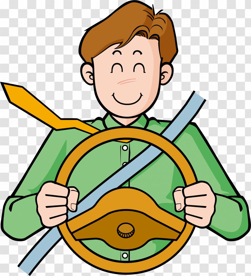 Driver Cartoon Graphic Design - Designer - Steering Wheel Transparent PNG