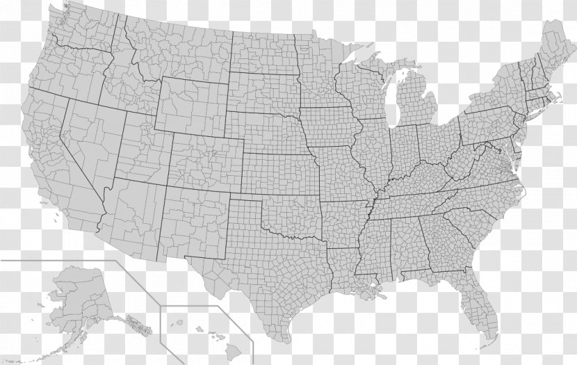 Contiguous United States FIPS County Code Map U.S. State - Us - Germ Detail Transparent PNG
