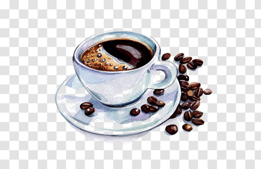 Coffee Cup Latte Cafe Watercolor Painting - Starbucks Transparent PNG