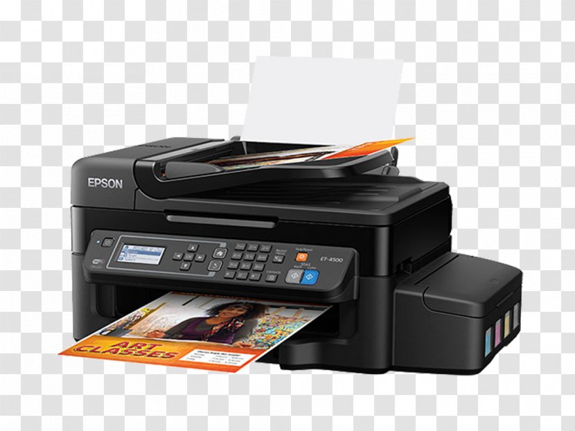 Multi-function Printer Epson EcoTank ET-4500 Inkjet Printing Continuous Ink System - Canon Transparent PNG