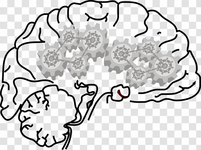 Brain Central Nervous System Dopamine Clip Art - Silhouette - Gears Transparent PNG