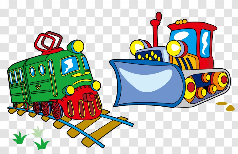 Train Rail Transport Cartoon - Track - Vector Creative Bulldozer Transparent PNG