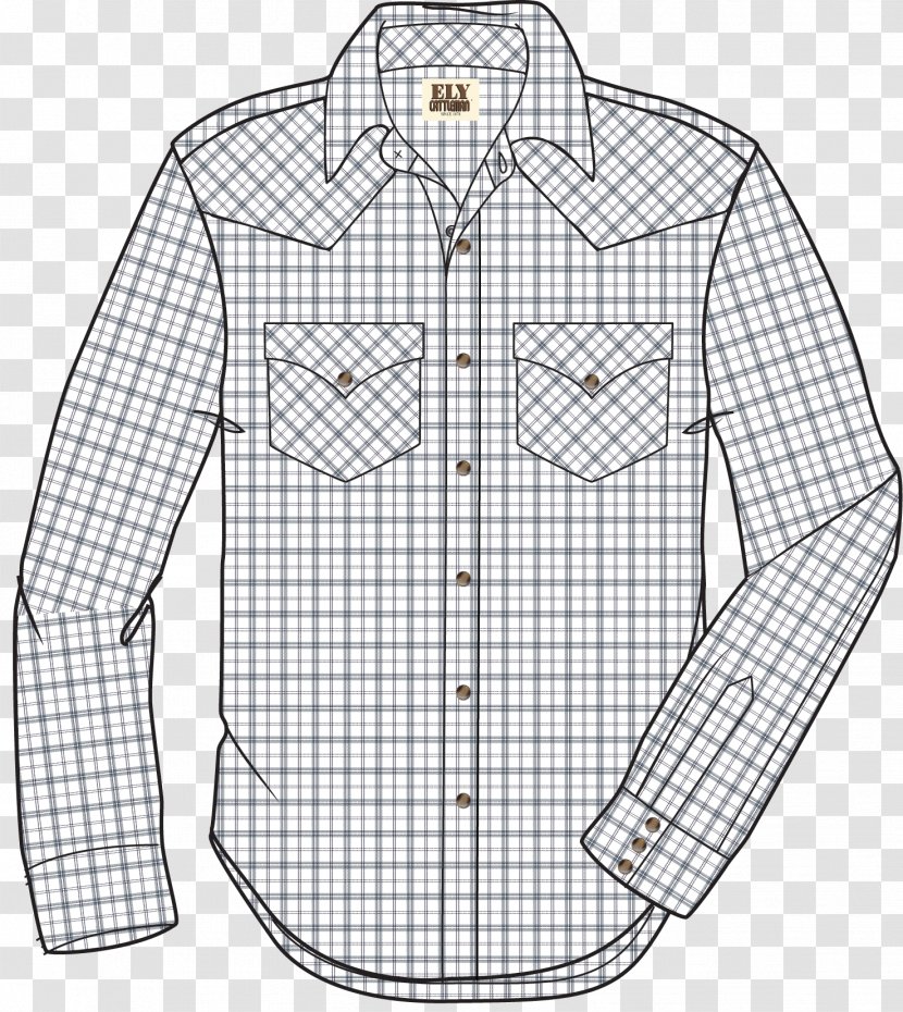 Dress Shirt Tartan Collar Sleeve Button - Plaid Transparent PNG