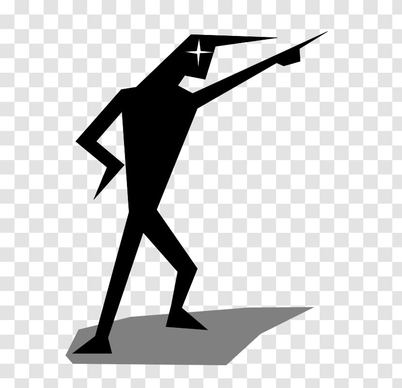 Stick Figure Clip Art - Black And White - Shouting Man Transparent PNG