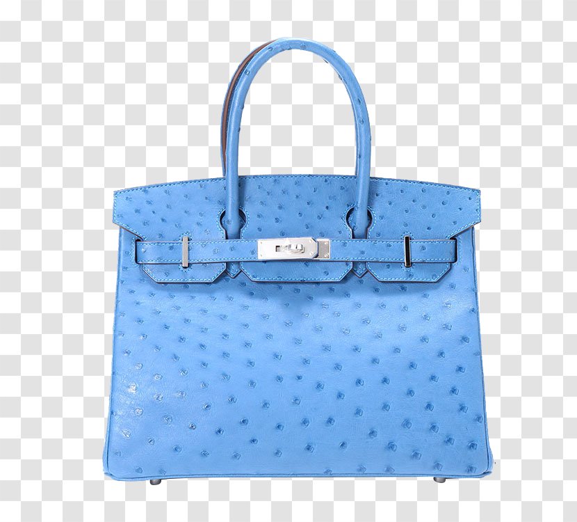 Tote Bag Chanel Birkin Hermxe8s Handbag - Shoulder - HERMES (Hermes) Sea Blue Ostrich Transparent PNG