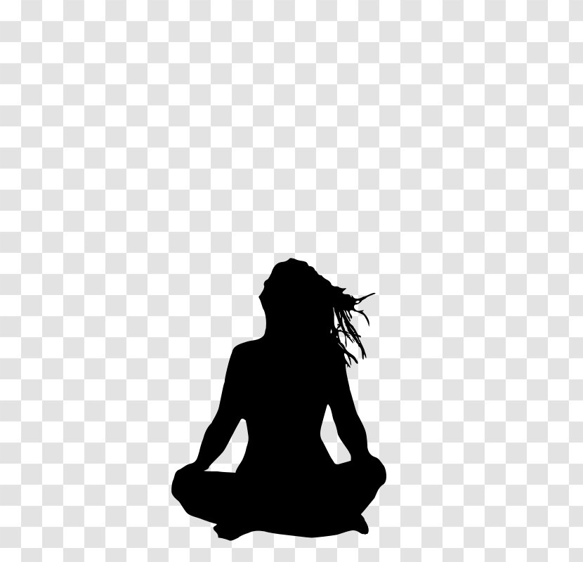 Silhouette Yoga Female Woman - Black And White Transparent PNG