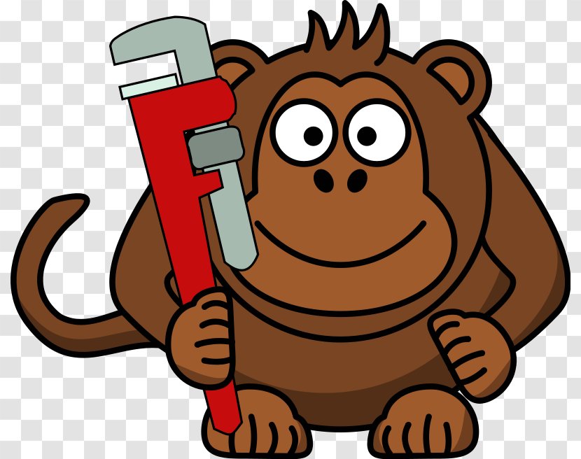 Monkey Wrench Clip Art - Vertebrate - Cleaning Lady Cartoon Transparent PNG