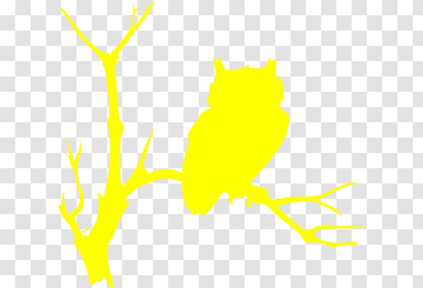 Owl Yellow Silhouette Clip Art - Plant - Owls Vector Transparent PNG