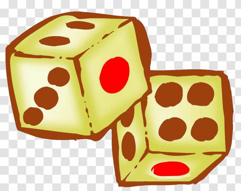Dice - Yellow - Hand Painted Graphics Transparent PNG