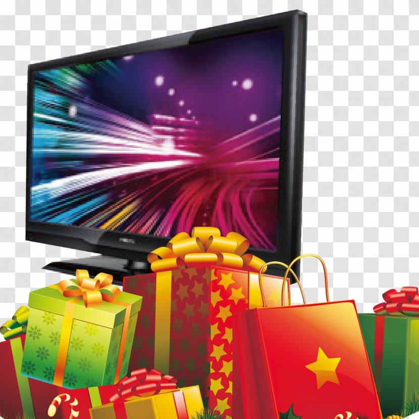 Liquid-crystal Display Television Device - Household TV Gift Box Transparent PNG