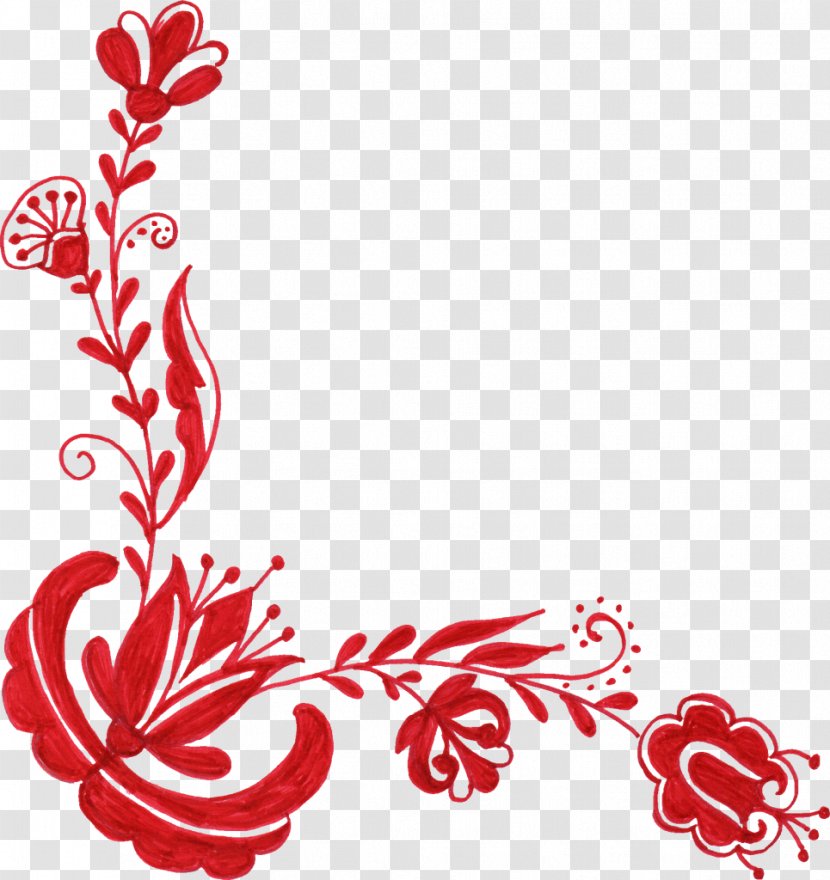 Flower Red Floral Design Clip Art - Point - Corner Transparent PNG