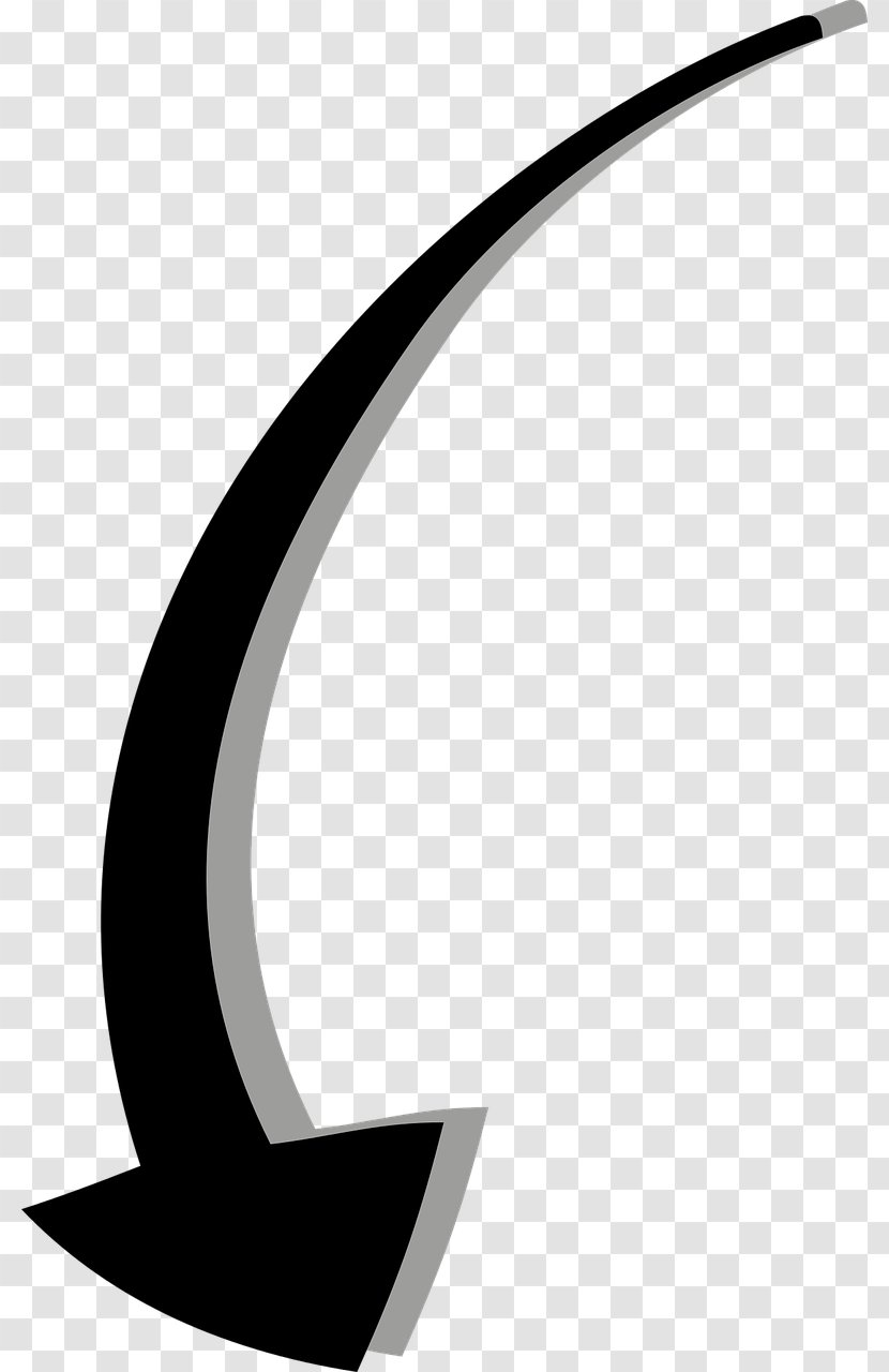 Arrow Arah Clip Art - Black And White Transparent PNG