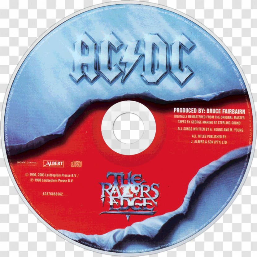 The Razors Edge AC/DC Album Compact Disc Phonograph Record - Watercolor - High Voltage Transparent PNG