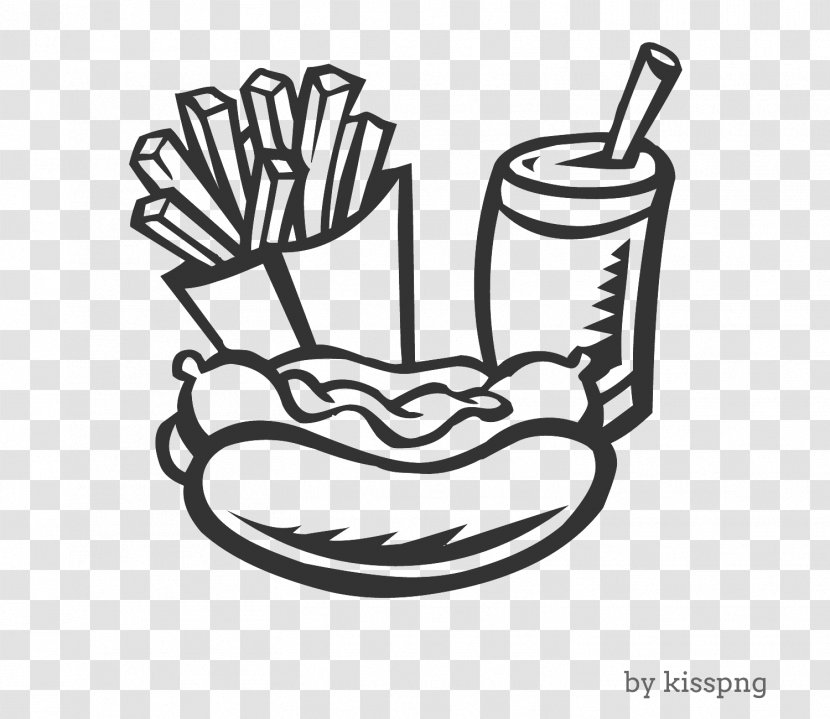 Frech Fries, Hot Dog, Soft Drink Transparent Clipa - Monochrome Photography - Dog Transparent PNG