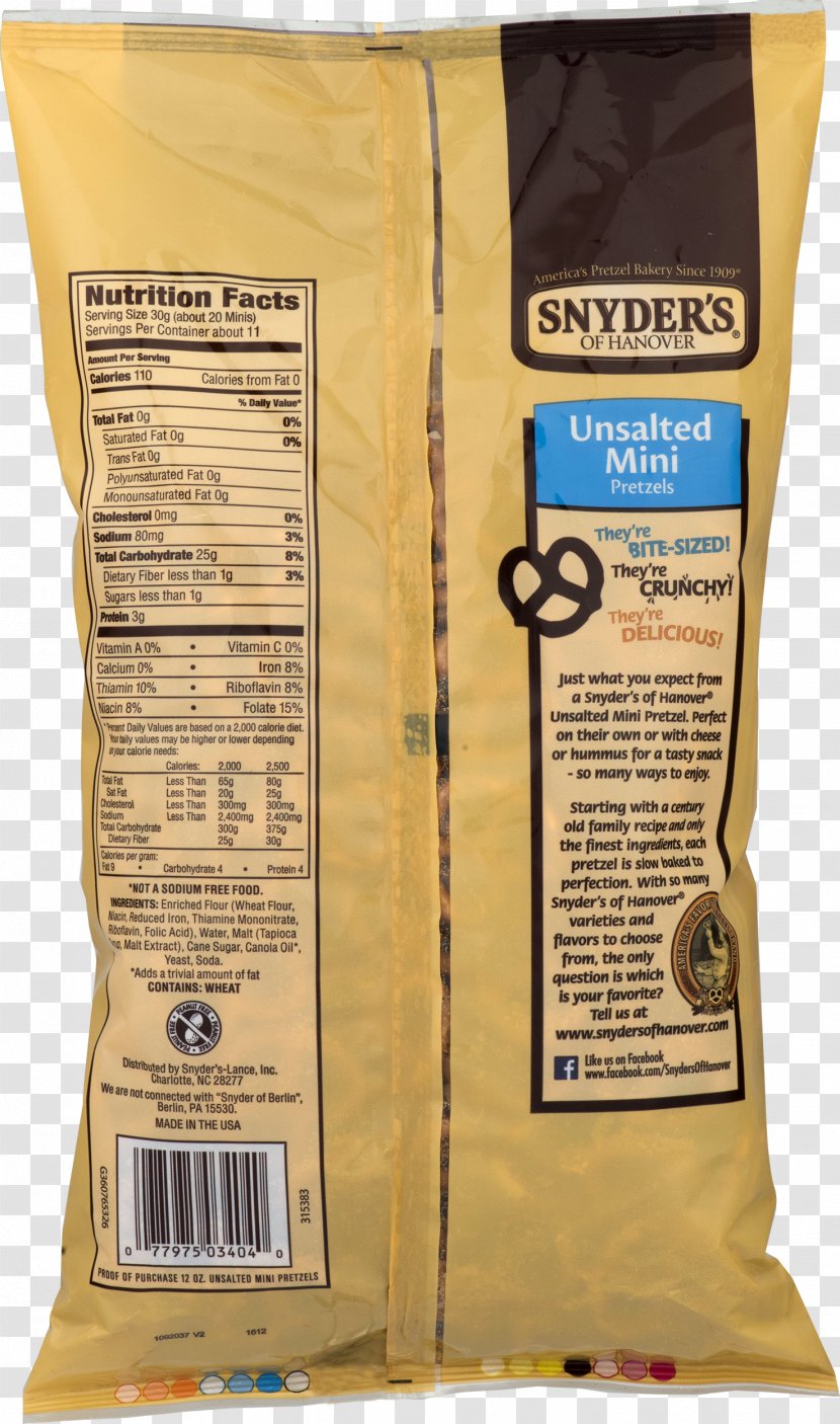 Snyder's Of Hanover Pretzel Salt Flavor - Hummus Transparent PNG