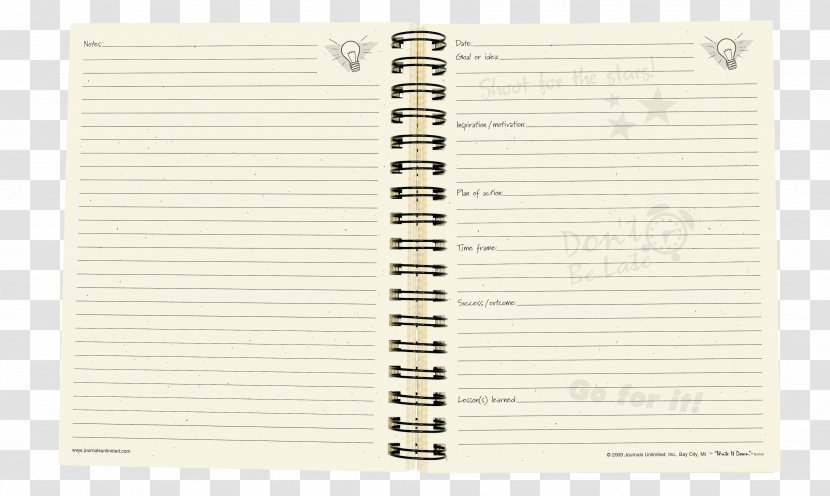 Notebook The 'blank' Journal Diary Paper Writing - Spiral Transparent PNG