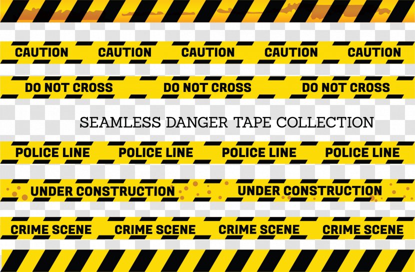 Adhesive Tape Yellow Barricade - Security - And Black Border Warning Line Transparent PNG