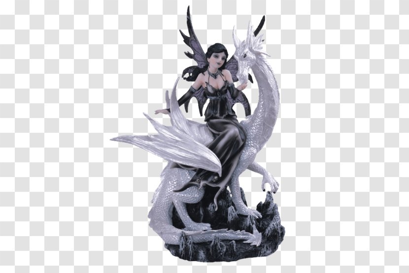 Figurine Statue Fairy Riding Dragon - Medieval Transparent PNG