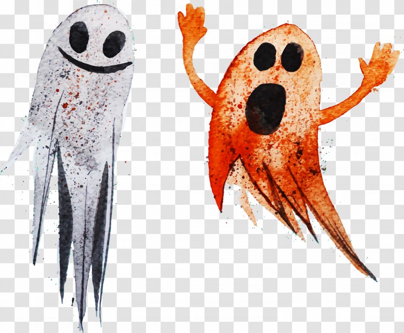 Halloween Ghost Watercolor Painting - Ink Transparent PNG