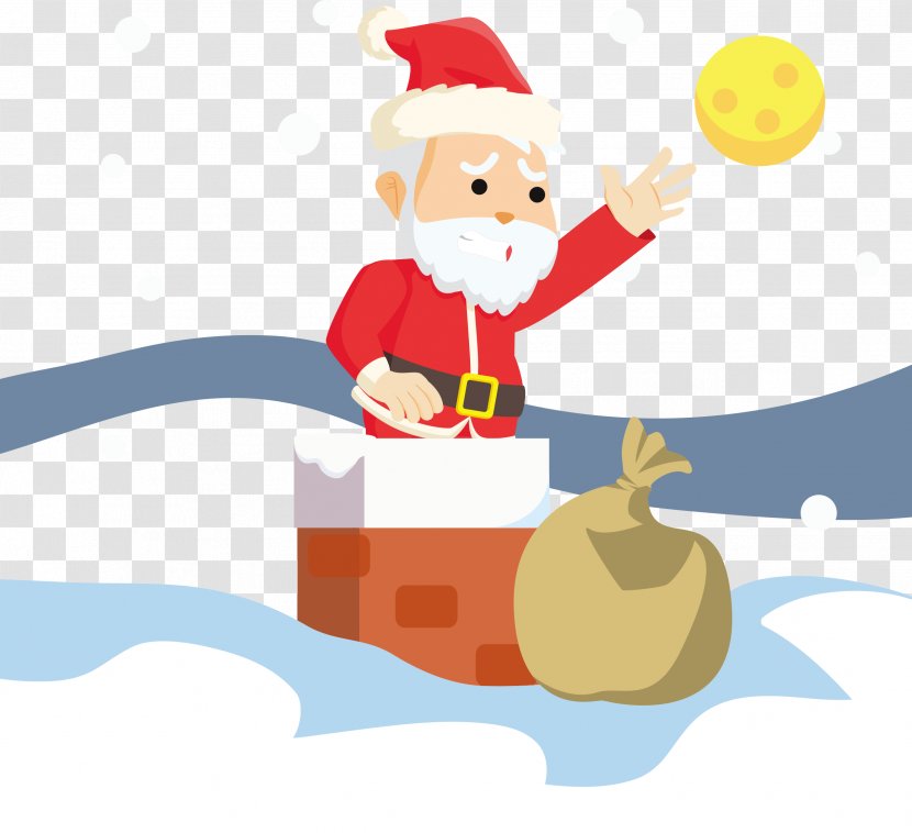 Santa Claus Christmas Ornament Illustration - Holiday - In The Chimney Vector Transparent PNG