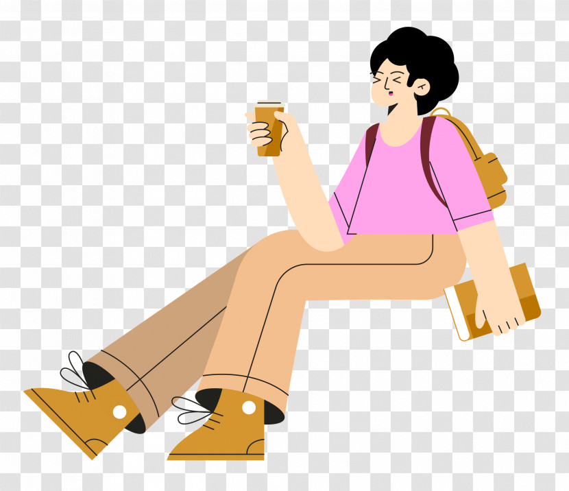 Lady Sitting On Chair Transparent PNG