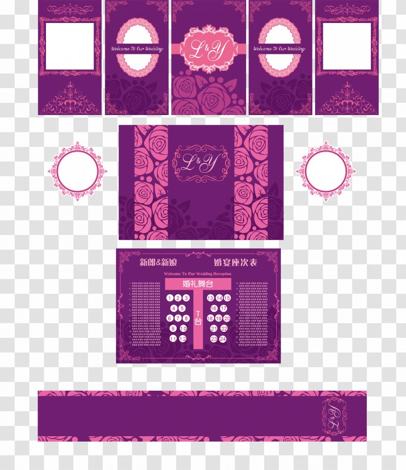 Purple Wedding - Brand - Vector European-style Transparent PNG