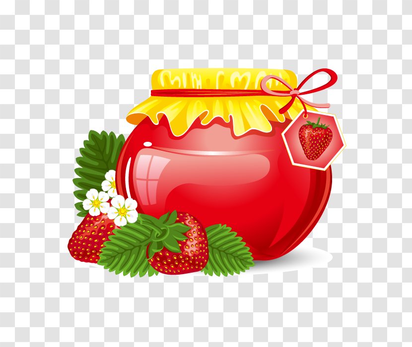 Marmalade Fruit Preserves Jar Illustration - Royaltyfree - Vector Strawberry Jam Transparent PNG