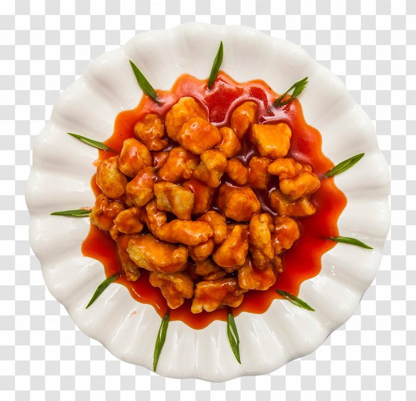 Sweet And Sour Chicken French Fries Dish Vegetable - Food - Fillet Transparent PNG